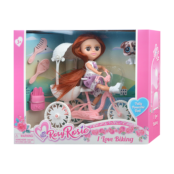 Кукла RR012 "Велопрогулка" с аксессуарами, в коробке