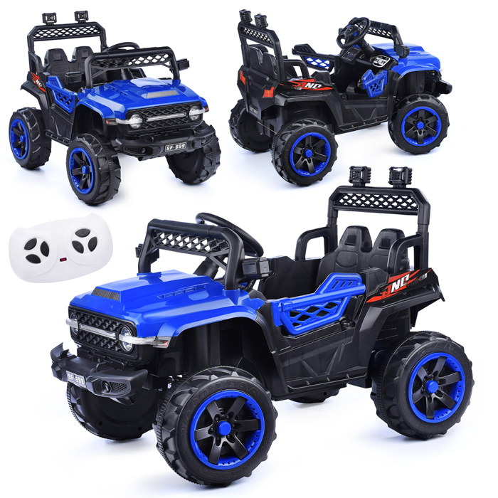 Электромобиль U023394Y "Автокросс" на аккумуляторе, с р/у управлением, в коробке (синий)