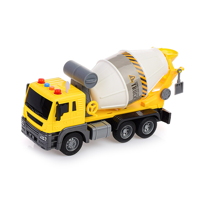 Машина JS102 "Бетономешалка" 1:16 (свет, звук) в коробке (цвет желтый)