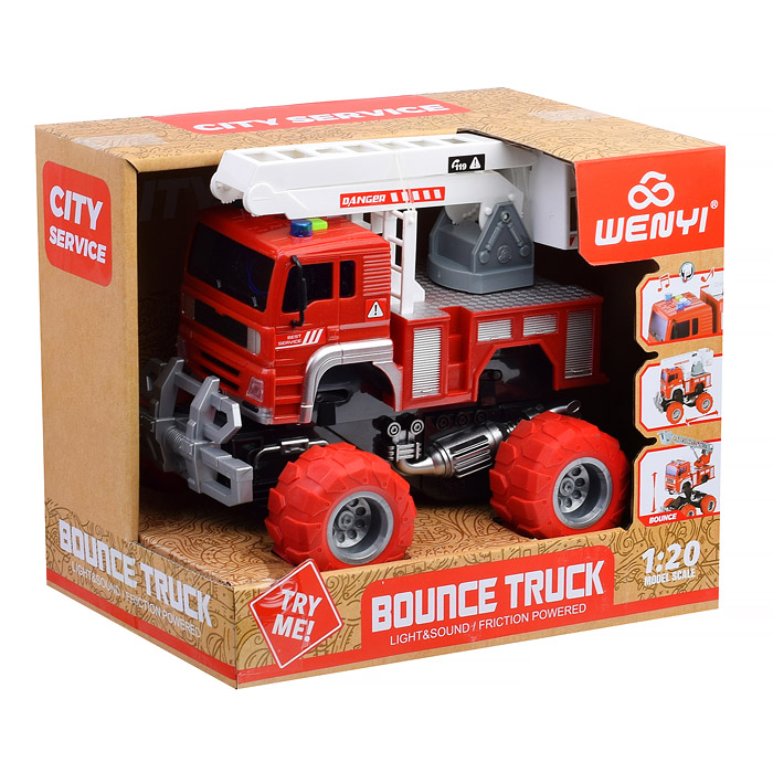 Машина WY553C "Пожарная" 1:20 (свет,звук) на батарейках, в коробке