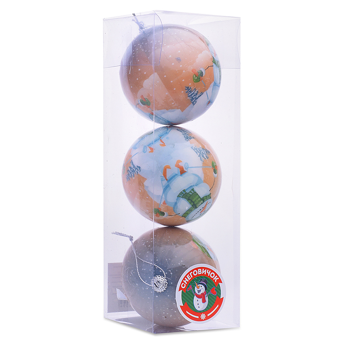 Фото к товару Набор елочных шаров S1808 "Снеговичок" (6см*3шт) Набор елочных шаров S1808 "Снеговичок" (6см*3шт)