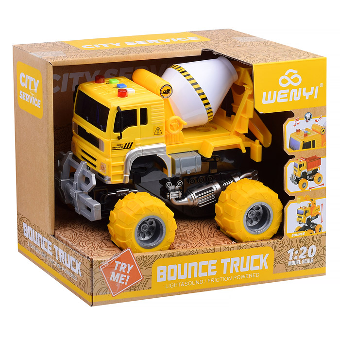 Машина WY513B "Миксер" 1:20 (свет, звук) на батарейках, в коробке