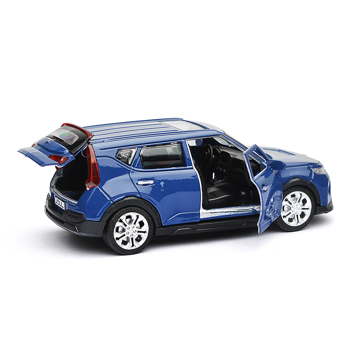 Машина металл KIA soul 12 см, (двери, багаж., темно-синий)инерц., в коробке