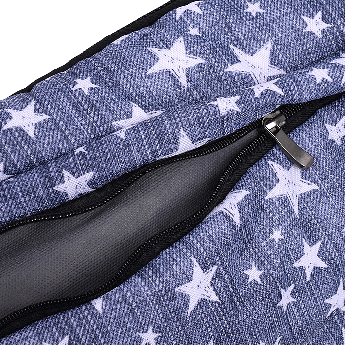 Коляска комбинированная "Наши детки 6" джинс со звездами (серый каркас)