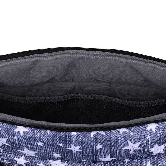 Коляска комбинированная "Наши детки 6" джинс со звездами (серый каркас)