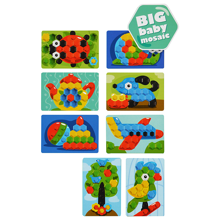 Фото к товару Мозаика объемная шестигранная (52 элемента) Мозаика объемная шестигранная (52 элемента)