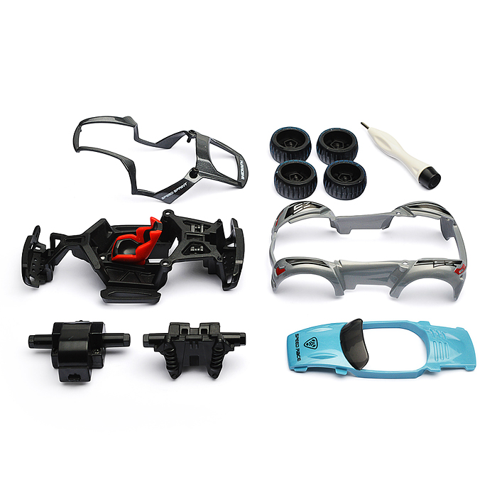 Фото к товару Машинка DIY 13 см, металлическая серого цвета с аксессуарами Машинка DIY 13 см, металлическая серого цвета с аксессуарами