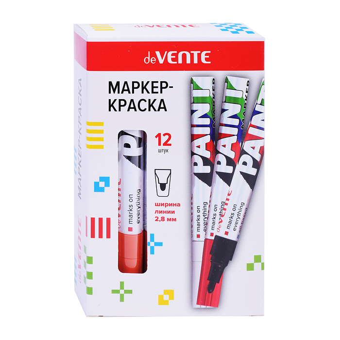 Маркер-краска оранжевая, круглый алюминиевый корпус, с клипом, нитро-основа, пулевидный наконечник