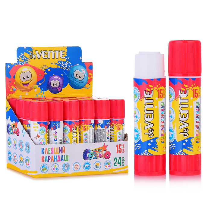 Клеящий карандаш PVA основа "Cosmo" 15 г в картонном дисплее с пластиковым поддоном Клеящий карандаш PVA основа "Cosmo" 15 г в картонном дисплее с пластиковым поддоном