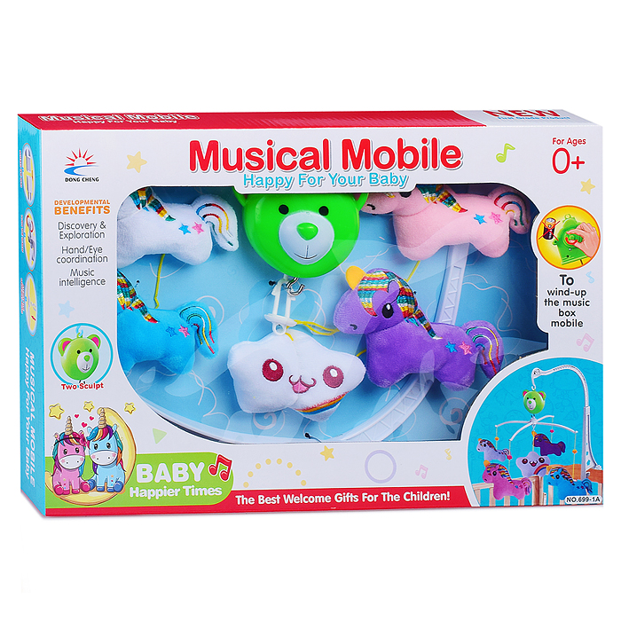 Мобиль 699-1A "Единорожки" на кроватку, в коробке