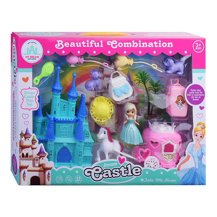 Игровой набор YS-11 "Прекрасный замок" с каретой, в коробке