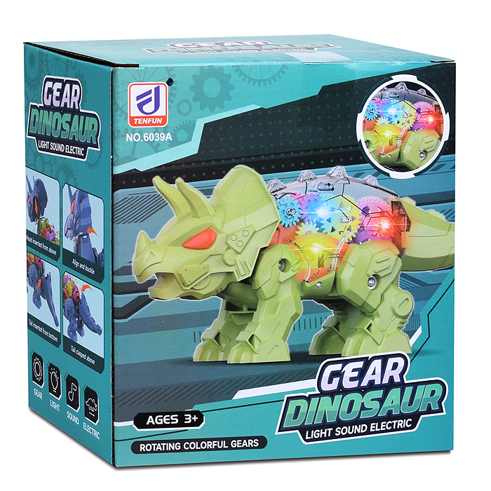 Динозавр 6039A "Шестерёнки" (свет,звук) в коробке