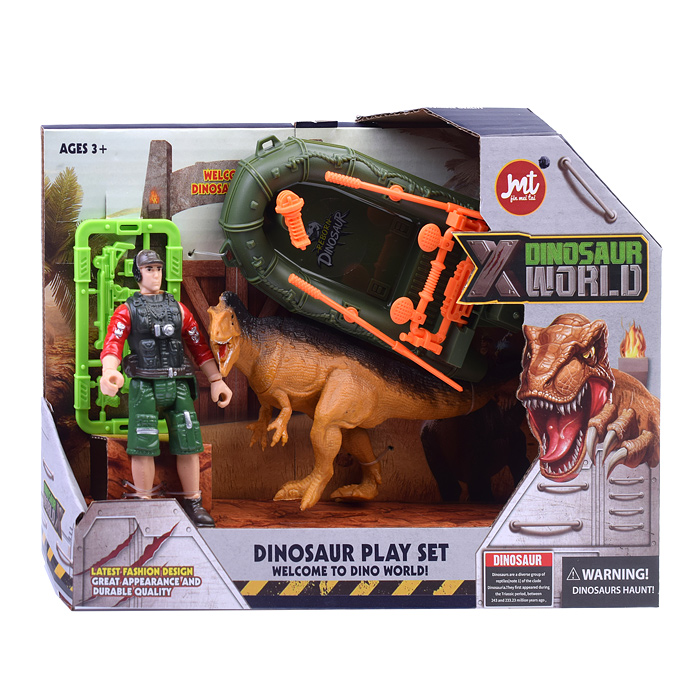 Фото к товару Набор динозавров C6-3 "Юрский период" с фигуркой, динозавром и лодкой в коробке Набор динозавров C6-3 "Юрский период" с фигуркой, динозавром и лодкой в коробке