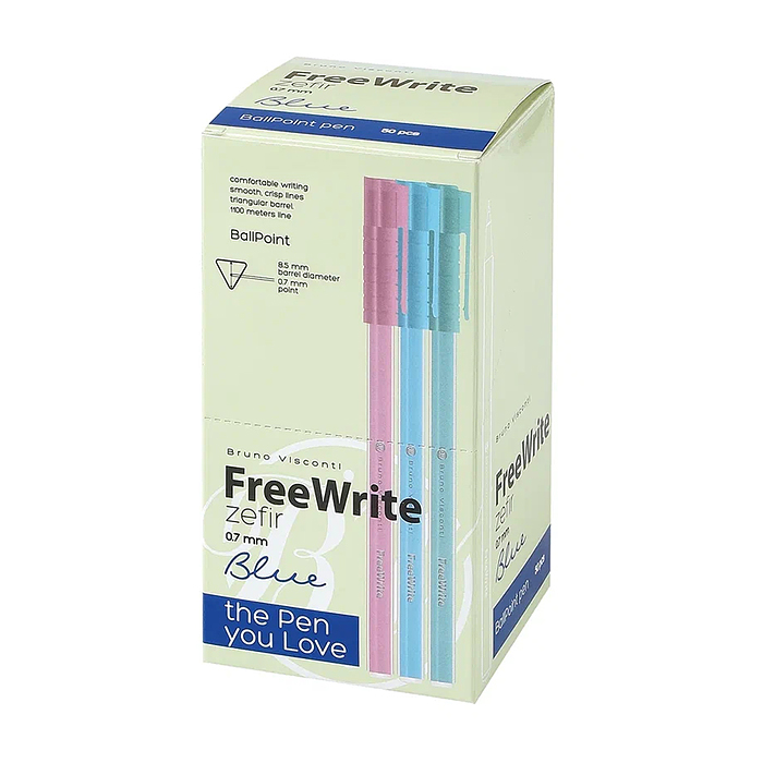 Ручка "FreeWrite Zefir" шариковая 0.7 мм, синяя (3 цвета)