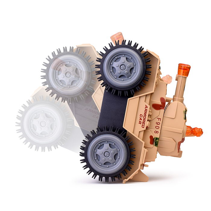 Машина-перевертыш 9805C "Полигон" (свет) в коробке