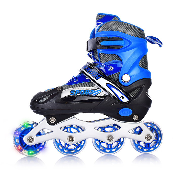 Ролики детские U001747Y (размер М) синие, в сумке