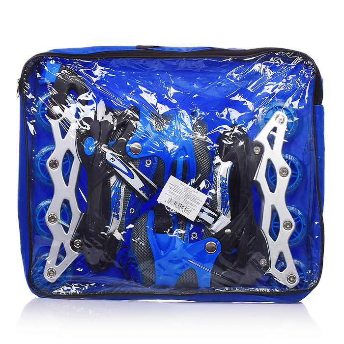 Ролики детские U001747Y (размер М) синие, в сумке