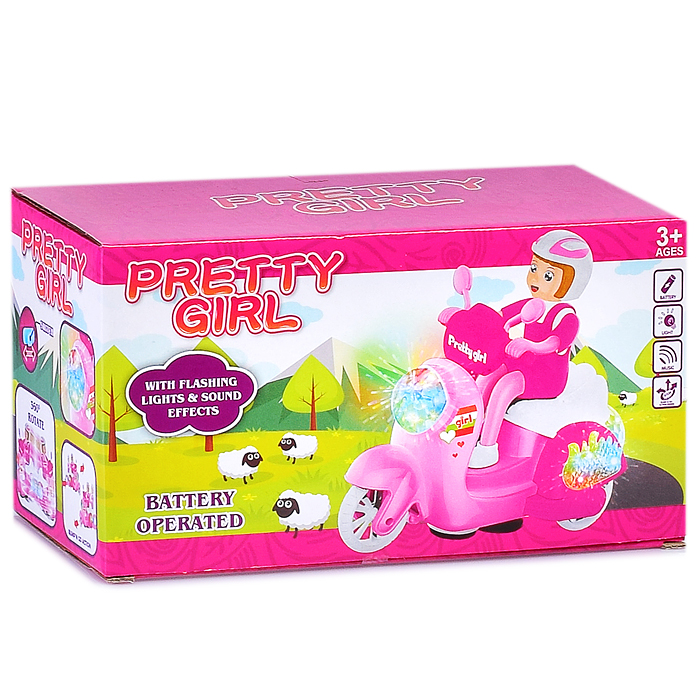 Мотоцикл 0138-26 "Скутер" на батарейках, в коробке