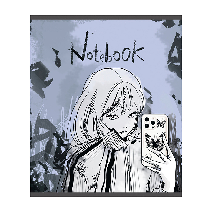 Тетрадь 48л. клетка, А5 "Мобильная" скрепка