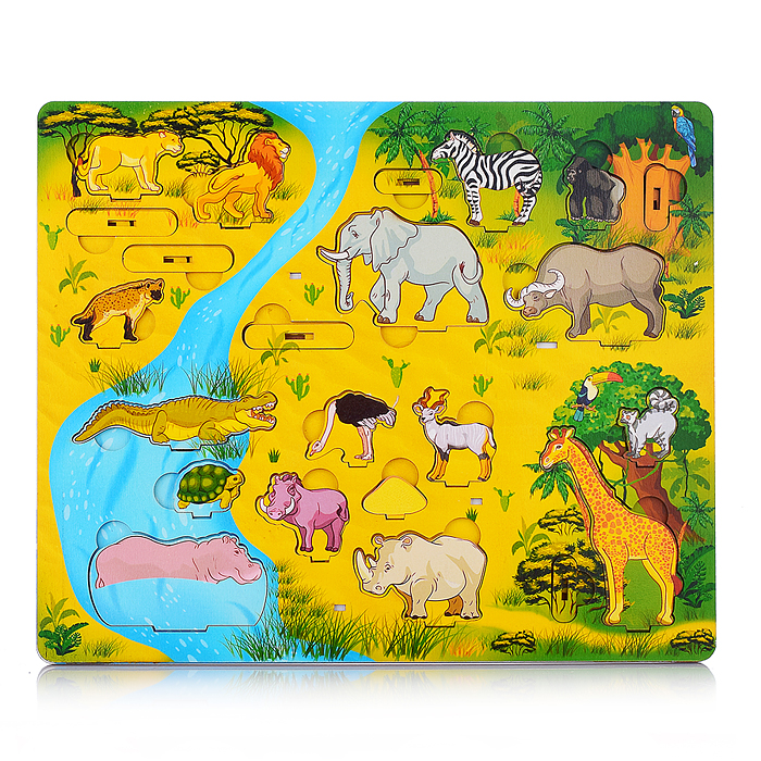 Фото к товару 3D Развивающая доска "Водопой на Лимпопо" (Африка,47 дет.) 37х1х31 3D Развивающая доска "Водопой на Лимпопо" (Африка,47 дет.) 37х1х31