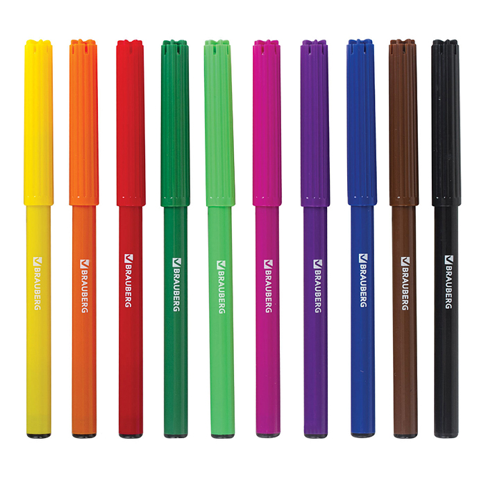 Фломастеры 10 цв., "Академия", вентилируемый колпачок, ПВХ упаковка