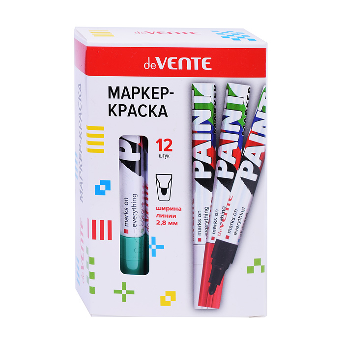 Маркер-краска зеленая, круглый алюминиевый корпус, с клипом, нитро-основа, пулевидный наконечник