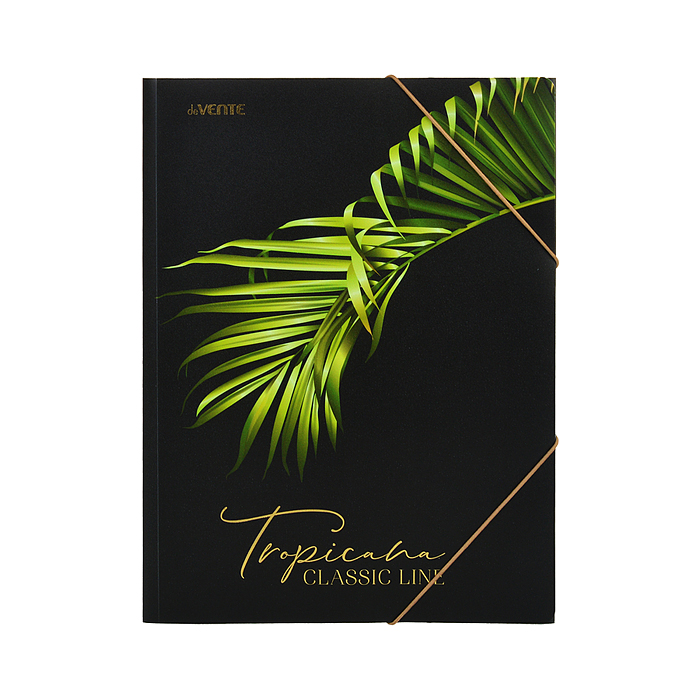 Папка на  резинках "Tropicana" A4  400 мкм, фактура "песок" тиснение фольгой, вер