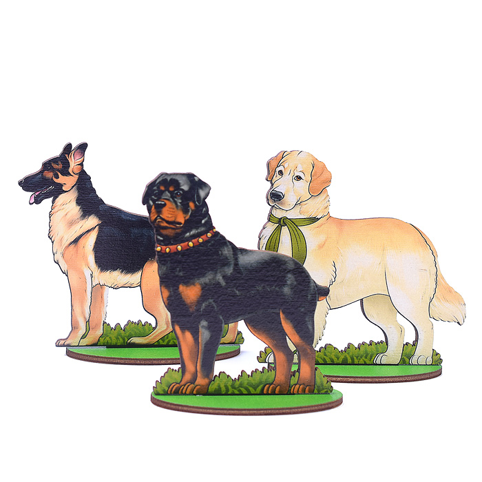 Игровой набор в коробке "Собаки служебные" (дерево) 