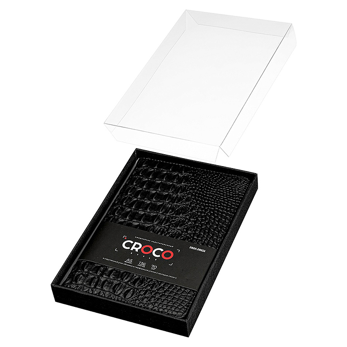 Ежедневник недатированный A5, 136л. "Croco Style" чёрный