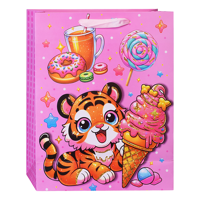 Фото к товару Пакет подарочный 00-6298 "Вкусное день рождения" 26*32*10,5 см. Пакет подарочный 00-6298 "Вкусное день рождения" 26*32*10,5 см.