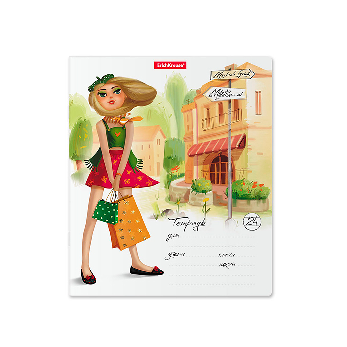 Тетрадь 24л. линейка "Девочки-красавицы"