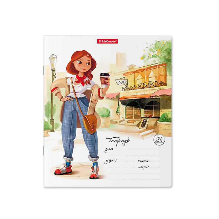 Тетрадь 24л. линейка "Девочки-красавицы"