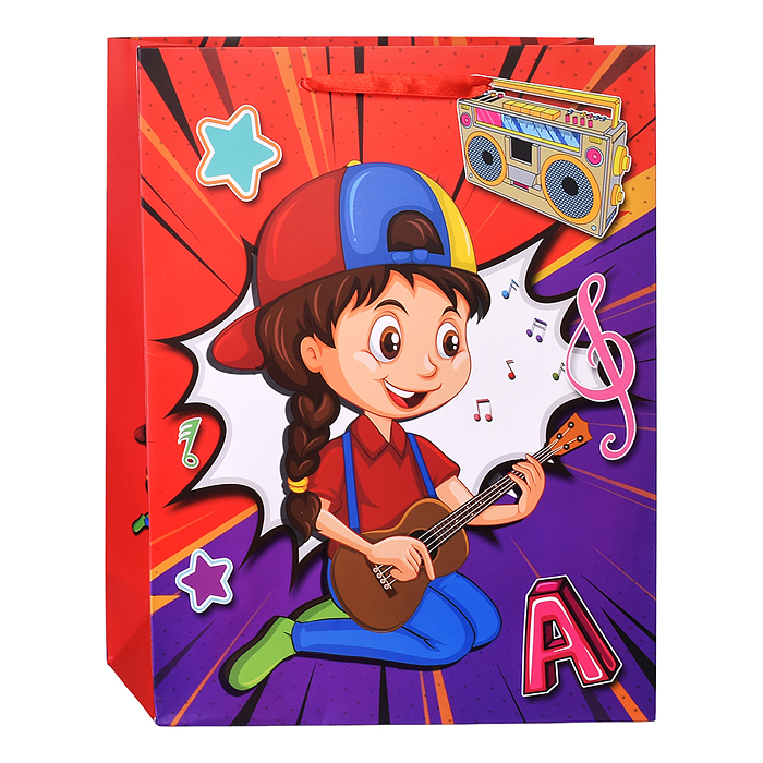 Пакет подарочный 00-6304 "Спортивные детки" 26*32*10,5 см.