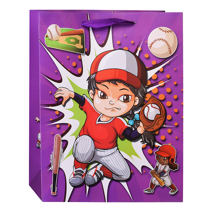 Пакет подарочный 00-6304 "Спортивные детки" 26*32*10,5 см.