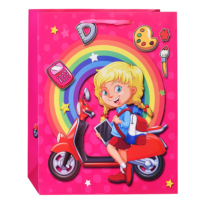 Пакет подарочный 00-6304 "Спортивные детки" 26*32*10,5 см.