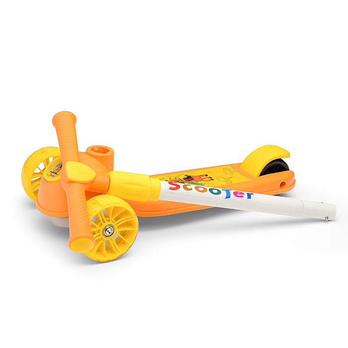 Самокат U001568Y 3-х. кол., колеса световые PU, желтый, в коробке