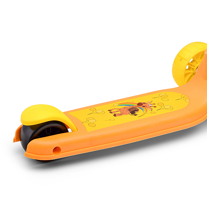 Самокат U001568Y 3-х. кол., колеса световые PU, желтый, в коробке