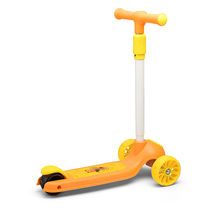 Самокат U001568Y 3-х. кол., колеса световые PU, желтый, в коробке