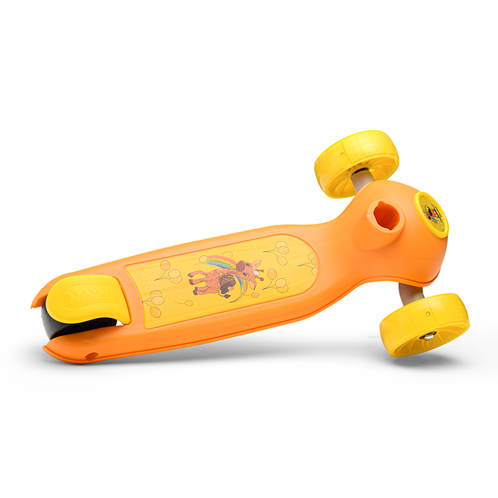 Самокат U001568Y 3-х. кол., колеса световые PU, желтый, в коробке