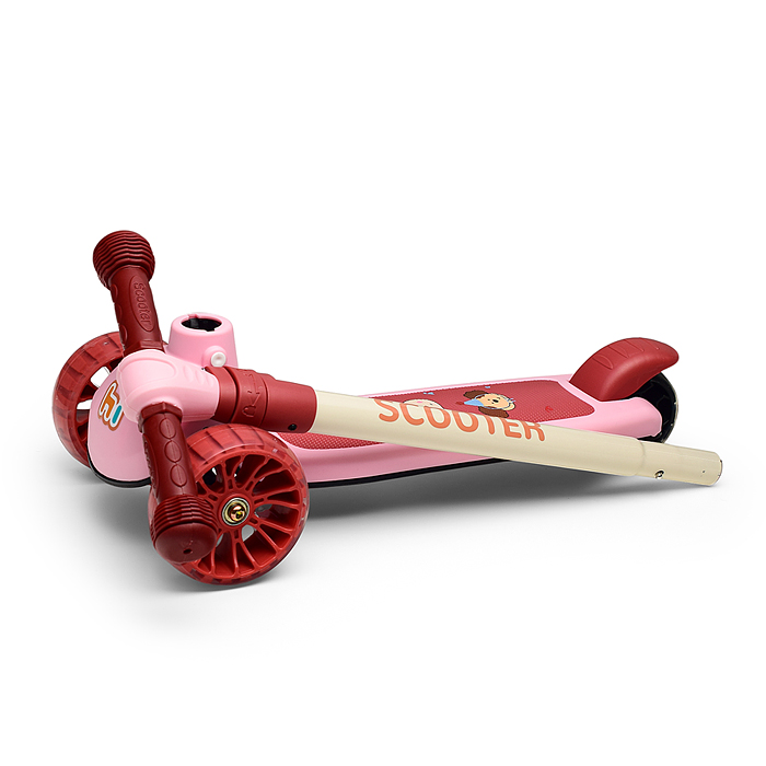 Самокат U001189Y 3-х кол., PU, цвет розовый