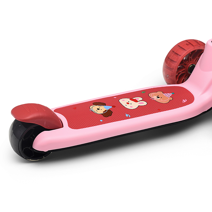 Самокат U001189Y 3-х кол., PU, цвет розовый