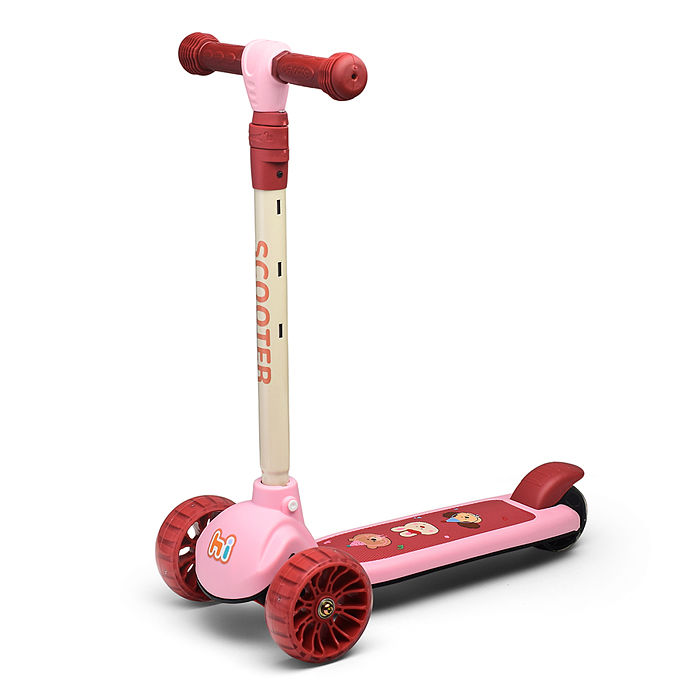 Самокат U001189Y 3-х кол., PU, цвет розовый