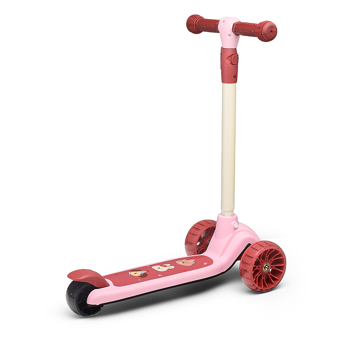 Самокат U001189Y 3-х кол., PU, цвет розовый