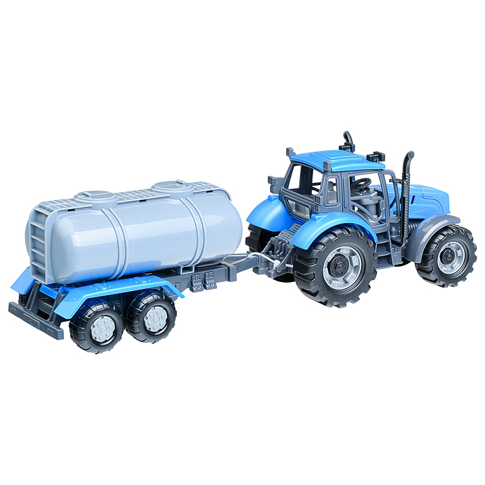 Фото к товару Трактор "Прогресс" с прицепом-цистерной инерционный (синий) (в коробке) Трактор "Прогресс" с прицепом-цистерной инерционный (синий) (в коробке)