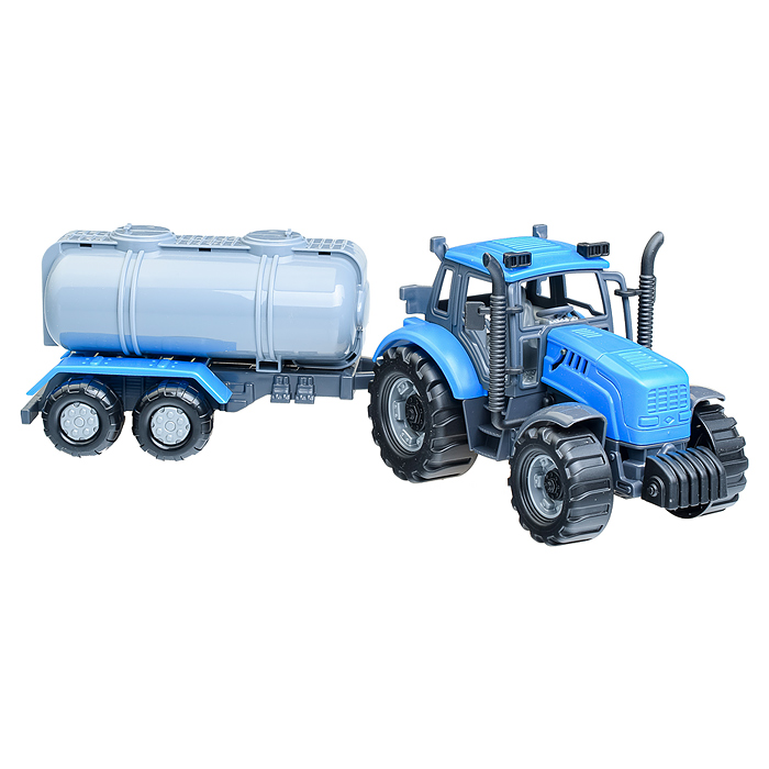 Фото к товару Трактор "Прогресс" с прицепом-цистерной инерционный (синий) (в коробке) Трактор "Прогресс" с прицепом-цистерной инерционный (синий) (в коробке)
