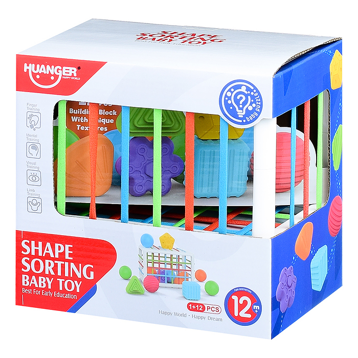 Сортер тактильный HE0289 "Геометрические фигуры" в коробке