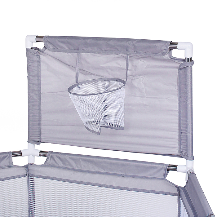 Манеж детский М9-4 шестигранный с баскетбольным кольцом (113*130*65) цвет серый