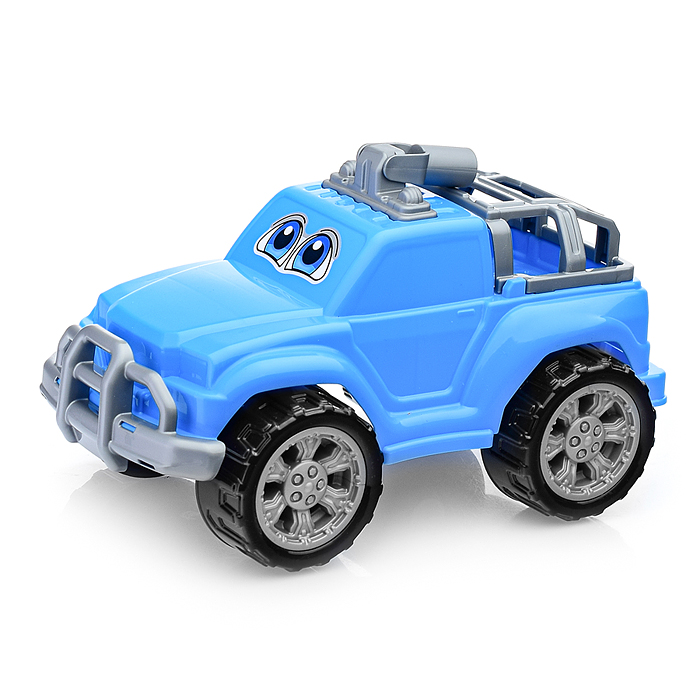 Автомобиль-каталка "Дени" с ручкой (голубой)