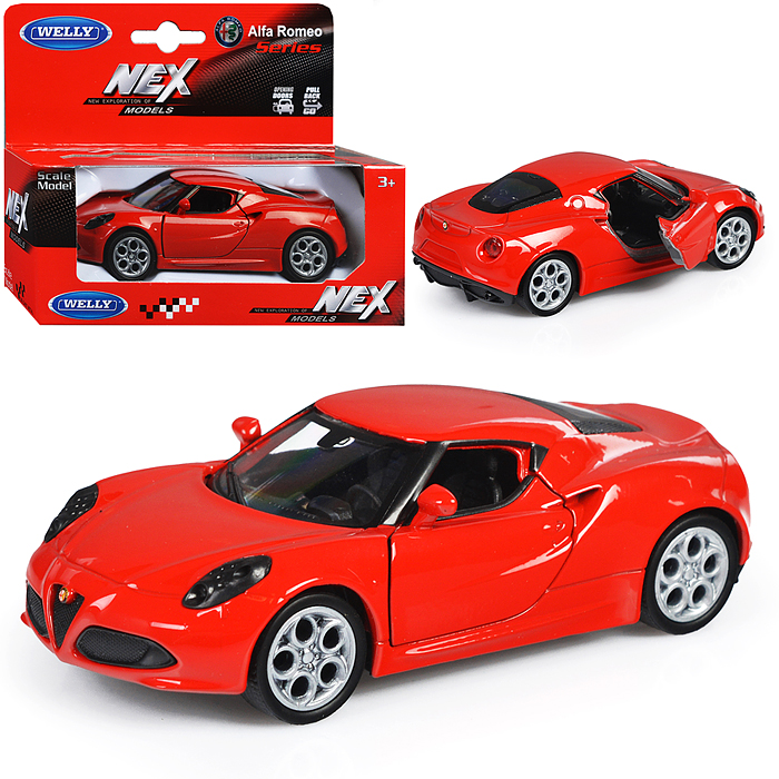 Машинка 1:38 Alfa Romeo 4C, пруж. мех., цв. в асс.