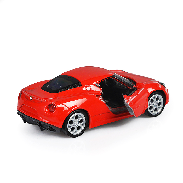 Фото к товару Машинка 1:38 Alfa Romeo 4C, пруж. мех., цв. в асс. Машинка 1:38 Alfa Romeo 4C, пруж. мех., цв. в асс.